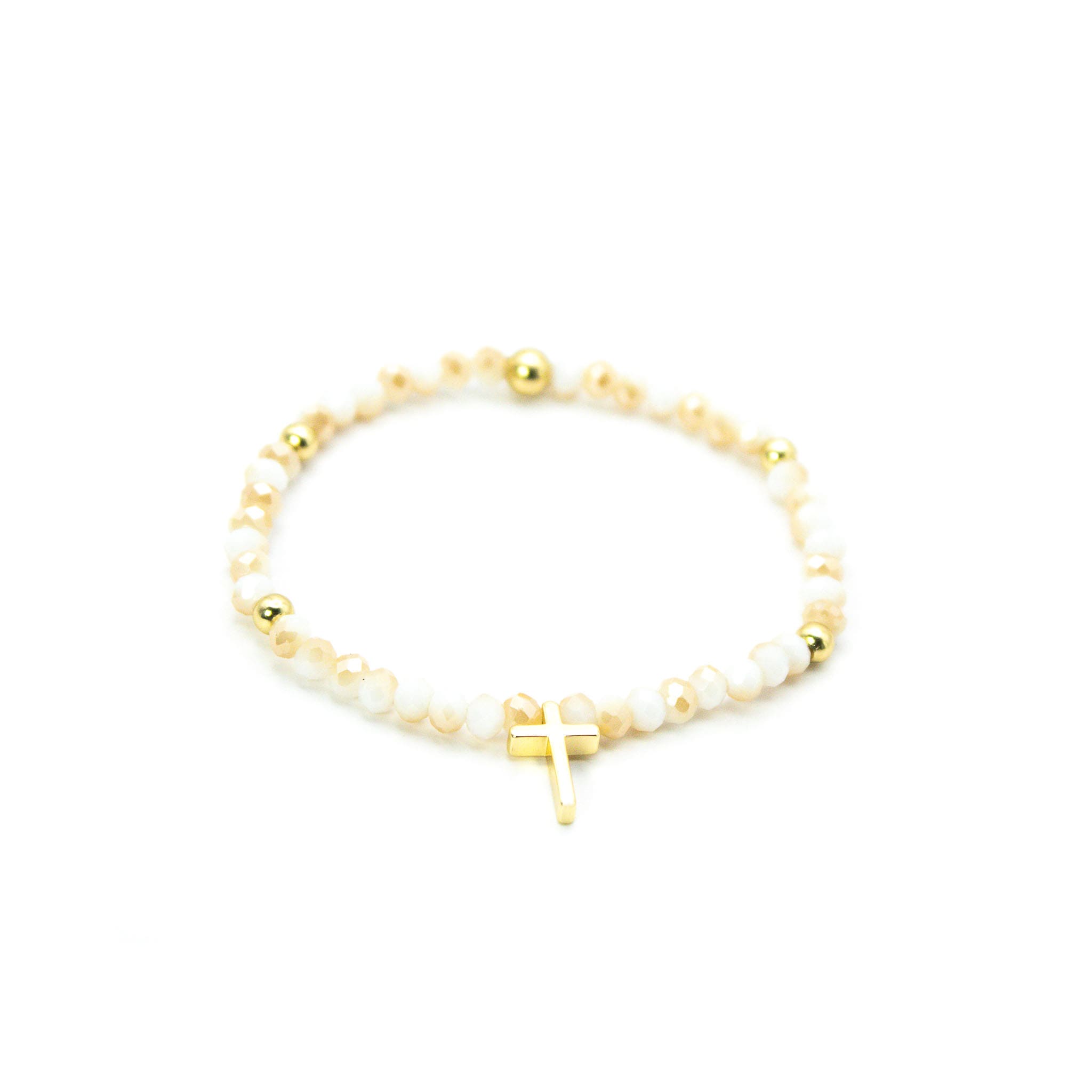 Pulsera Cruz y Destellos Cristales